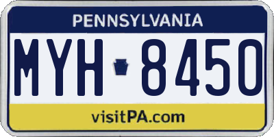 PA license plate MYH8450