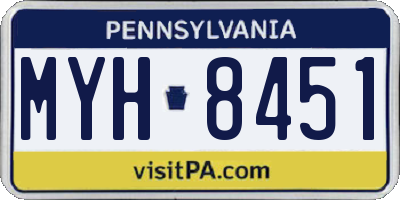 PA license plate MYH8451