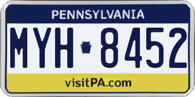 PA license plate MYH8452