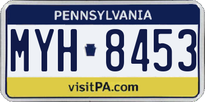 PA license plate MYH8453