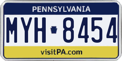 PA license plate MYH8454