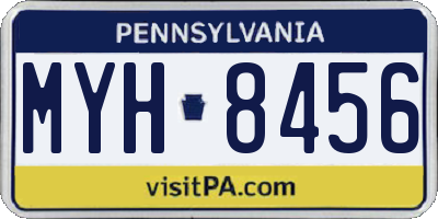 PA license plate MYH8456