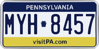 PA license plate MYH8457