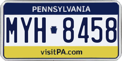 PA license plate MYH8458