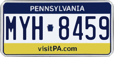 PA license plate MYH8459