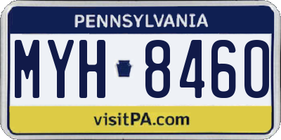 PA license plate MYH8460