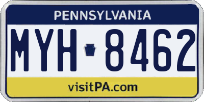 PA license plate MYH8462