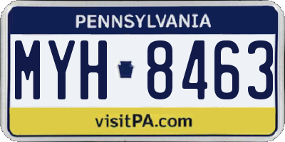 PA license plate MYH8463