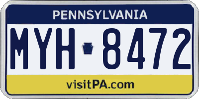 PA license plate MYH8472