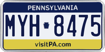 PA license plate MYH8475