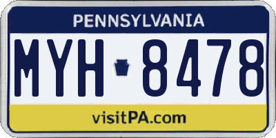 PA license plate MYH8478