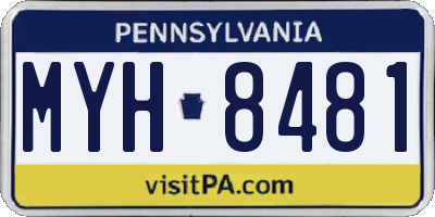 PA license plate MYH8481
