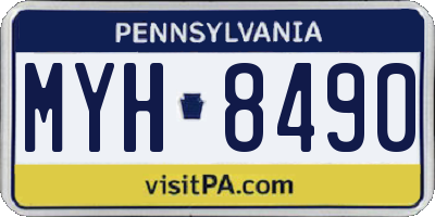 PA license plate MYH8490