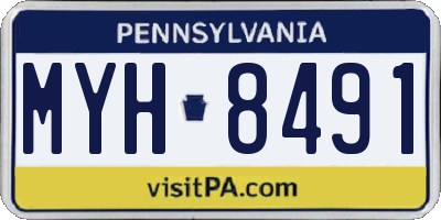 PA license plate MYH8491