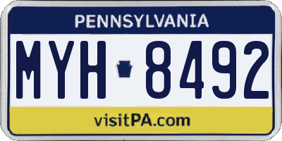 PA license plate MYH8492