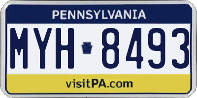 PA license plate MYH8493