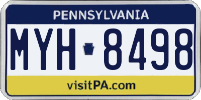 PA license plate MYH8498