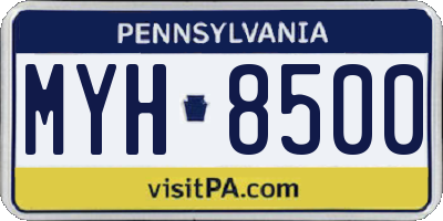 PA license plate MYH8500