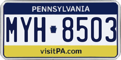 PA license plate MYH8503