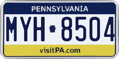 PA license plate MYH8504