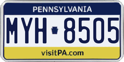 PA license plate MYH8505