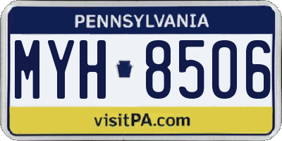 PA license plate MYH8506