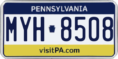 PA license plate MYH8508