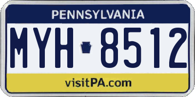 PA license plate MYH8512