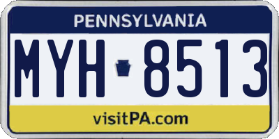 PA license plate MYH8513