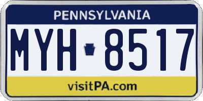 PA license plate MYH8517