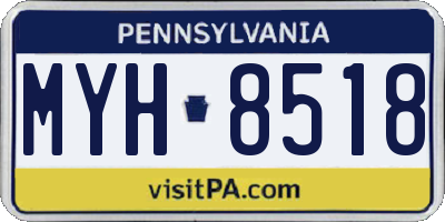 PA license plate MYH8518