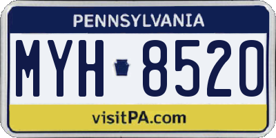 PA license plate MYH8520