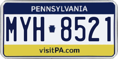 PA license plate MYH8521