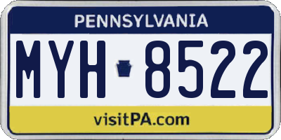 PA license plate MYH8522