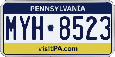 PA license plate MYH8523