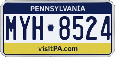 PA license plate MYH8524