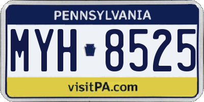 PA license plate MYH8525
