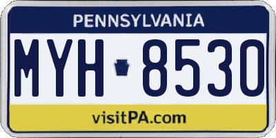 PA license plate MYH8530