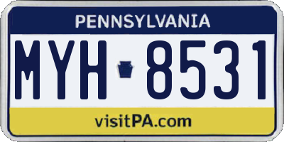PA license plate MYH8531