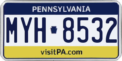 PA license plate MYH8532