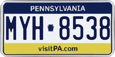 PA license plate MYH8538