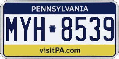 PA license plate MYH8539