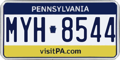 PA license plate MYH8544
