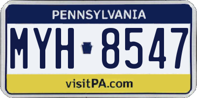 PA license plate MYH8547