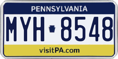 PA license plate MYH8548