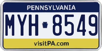 PA license plate MYH8549