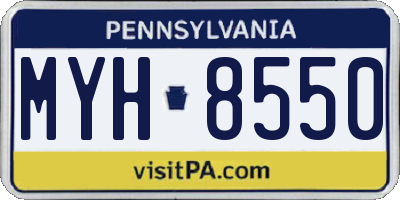 PA license plate MYH8550