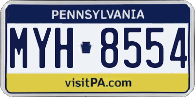 PA license plate MYH8554