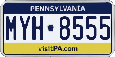 PA license plate MYH8555