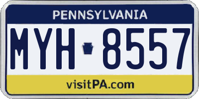 PA license plate MYH8557
